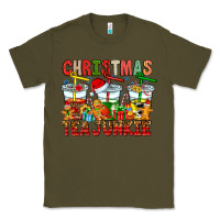 Army Green Christmas tea junkie Classic Tee - CowhideDigitalArt