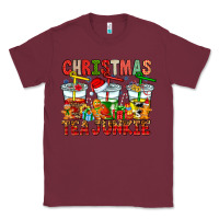 Burgundy Christmas tea junkie Classic Tee - CowhideDigitalArt