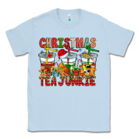 Dusty Blue Christmas tea junkie Classic Tee - CowhideDigitalArt