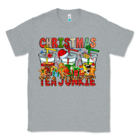 Heather Grey Christmas tea junkie Classic Tee - CowhideDigitalArt