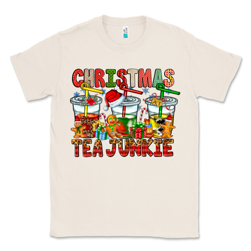 Christmas Tea Junkie Classic Tee by CowhideDigitalArt | Teevron