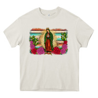 Cream western our lady of guadalupe Heavy Core Tee - JahusDesignShop