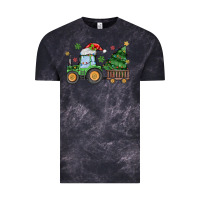 Cloud Black christmas tractor Vintage Tee - MaliasSmallBusiness