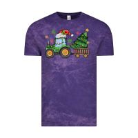 Cloud Purple christmas tractor Vintage Tee - MaliasSmallBusiness