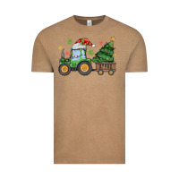 Vintage Coffee christmas tractor Vintage Tee - MaliasSmallBusiness
