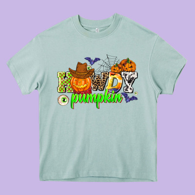 Howdy Halloween Pumpkins Heavy Core Tee Designed By Adodesignshop