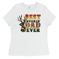 White best buckin' dad ever Ladies Tee - Artiststas