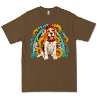 Cacao beagle turquoise and sunflowers rainbow Premium Tee - Artiststas
