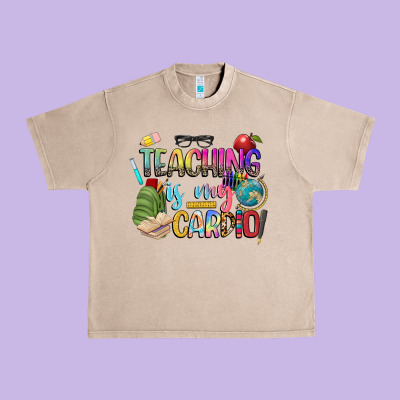 Teaching Is My Cardio Urban Heavy Tee Designed By Nancycooperartshop
