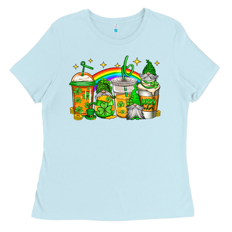 St Patricks Day Gnomes Coffee Cups Ladies Tee by Jasminsmagicworld | Teevron