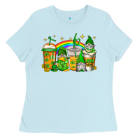 Baby Blue st patricks day gnomes coffee cups Ladies Tee - Jasminsmagicworld