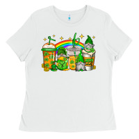 White st patricks day gnomes coffee cups Ladies Tee - Jasminsmagicworld
