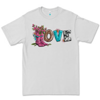 Dove Grey valentines day love and boots Premium Tee - AdoDesignShop