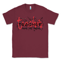 Burgundy christmas teacher Classic Tee - MaliasSmallBusiness