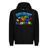 Black Different is beautiful Autism Premium Hoodie - CowGirlArtShop