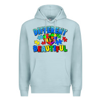 Blue Mist Different is beautiful Autism Premium Hoodie - CowGirlArtShop