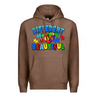 Chestnut Different is beautiful Autism Premium Hoodie - CowGirlArtShop