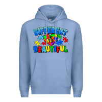 Colony Blue Different is beautiful Autism Premium Hoodie - CowGirlArtShop