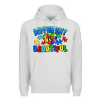 Dove Grey Different is beautiful Autism Premium Hoodie - CowGirlArtShop