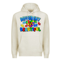 Oatmeal Heather Different is beautiful Autism Premium Hoodie - CowGirlArtShop