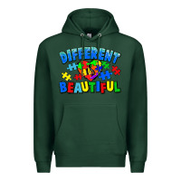 Sports Green Different is beautiful Autism Premium Hoodie - CowGirlArtShop