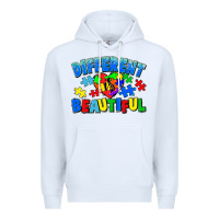 White Different is beautiful Autism Premium Hoodie - CowGirlArtShop
