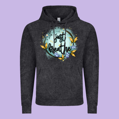 Just Breathe Vintage Hoodie Designed By Maliassmallbusiness