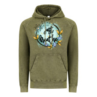 Vintage Olive just breathe Vintage Hoodie - MaliasSmallBusiness