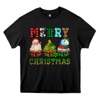 Black merry christmas with cupcakes Heavy Core Tee - AdoDesignShop