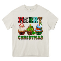 Cream merry christmas with cupcakes Heavy Core Tee - AdoDesignShop