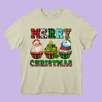 Merry Christmas With Cupcakes Heavy Core Tee Designed By Adodesignshop
