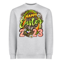 Heather Grey Happy Easter 2023 Heavyweight Sweatshirt - LillyAllenDesigns