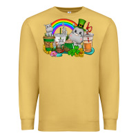 Antique Gold St. Patrick's Hippopotamus coffee cups Premium Sweatshirt - CowGirlArtShop