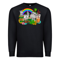Black St. Patrick's Hippopotamus coffee cups Premium Sweatshirt - CowGirlArtShop