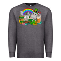 Charcoal Heather St. Patrick's Hippopotamus coffee cups Premium Sweatshirt - CowGirlArtShop