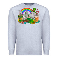 Heather Grey St. Patrick's Hippopotamus coffee cups Premium Sweatshirt - CowGirlArtShop