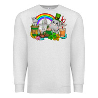 Oatmeal Heather St. Patrick's Hippopotamus coffee cups Premium Sweatshirt - CowGirlArtShop