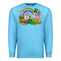 Ocean Blue St. Patrick's Hippopotamus coffee cups Premium Sweatshirt - CowGirlArtShop