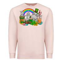 Pale Pink St. Patrick's Hippopotamus coffee cups Premium Sweatshirt - CowGirlArtShop