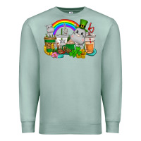 Seafoam St. Patrick's Hippopotamus coffee cups Premium Sweatshirt - CowGirlArtShop