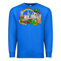 True Royal St. Patrick's Hippopotamus coffee cups Premium Sweatshirt - CowGirlArtShop