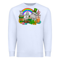 White St. Patrick's Hippopotamus coffee cups Premium Sweatshirt - CowGirlArtShop