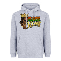 Heather Grey Black king Heavyweight Hoodie - HowdyJamesFarm