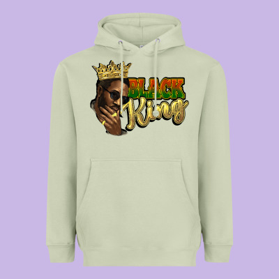 Black King Heavyweight Hoodie Designed By Howdyjamesfarm
