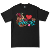 Black valentines day howdy and boots Premium Tee - AdoDesignShop