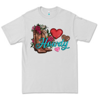 Dove Grey valentines day howdy and boots Premium Tee - AdoDesignShop
