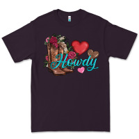 Plum valentines day howdy and boots Premium Tee - AdoDesignShop