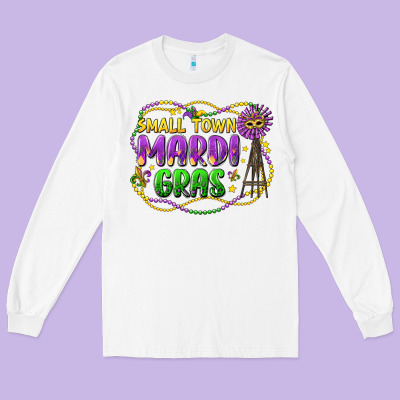 Small Town Mardi Gras Long Sleeve Tee Designed By Lillyallendesigns