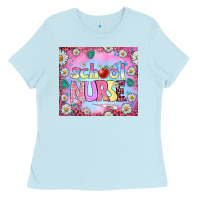 Baby Blue school nurse tumbler Ladies Tee - BundleAndBundleShop