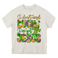 Cream I don't need luck I've got Jesus Heavy Core Tee - Jasminsmagicworld